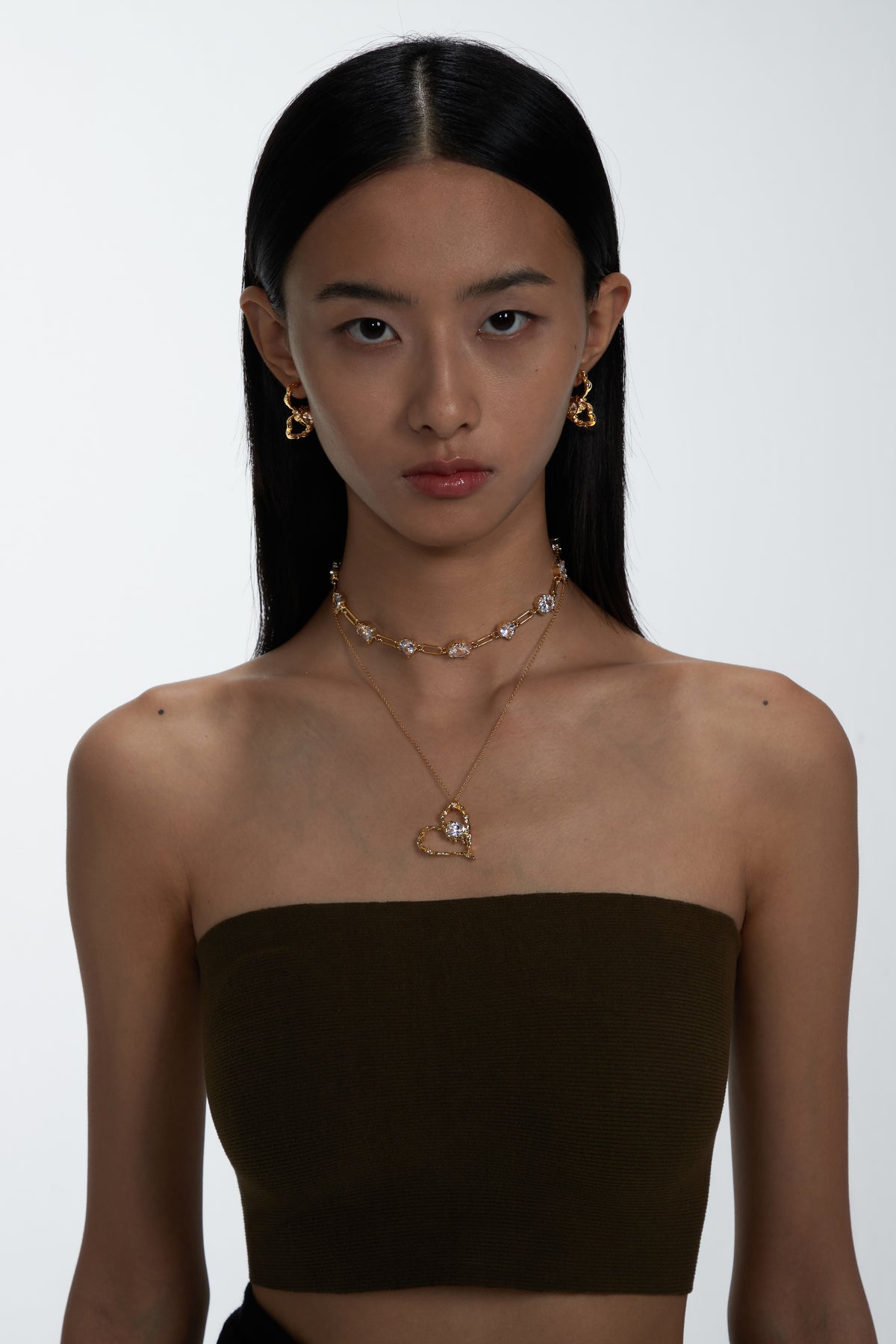 BOONEE-Molten Heart Stud Earrings