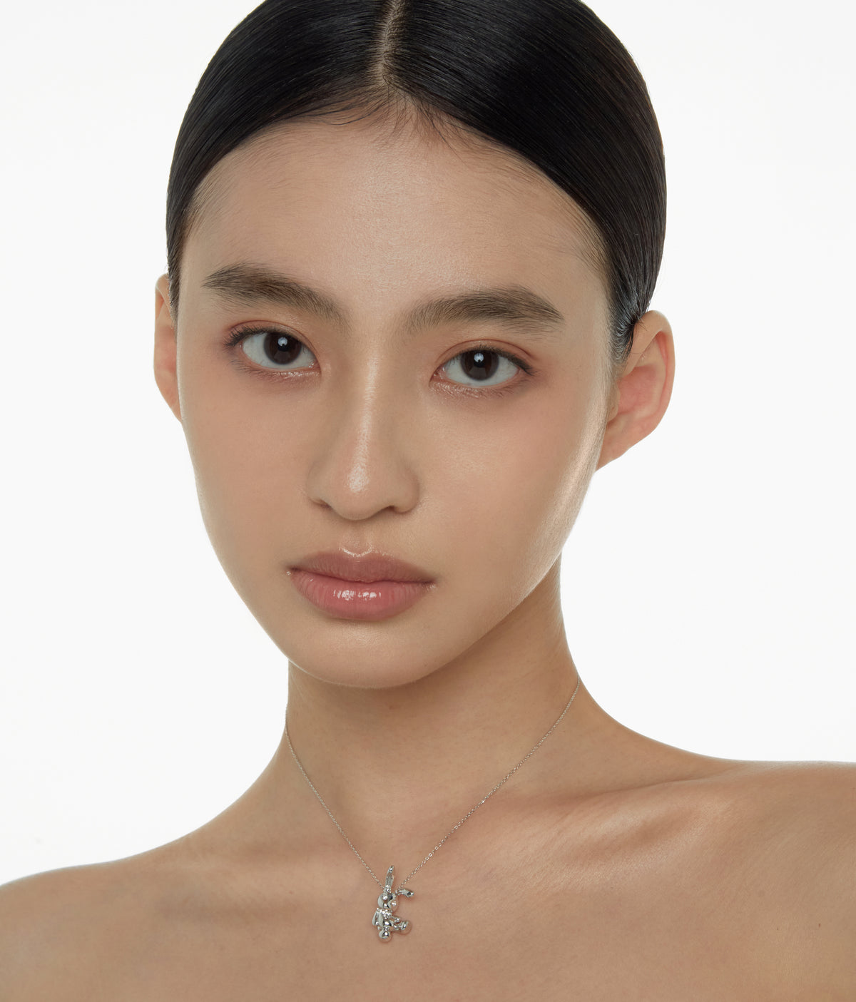 BOONEE-Silver Bunny Pendant Necklace