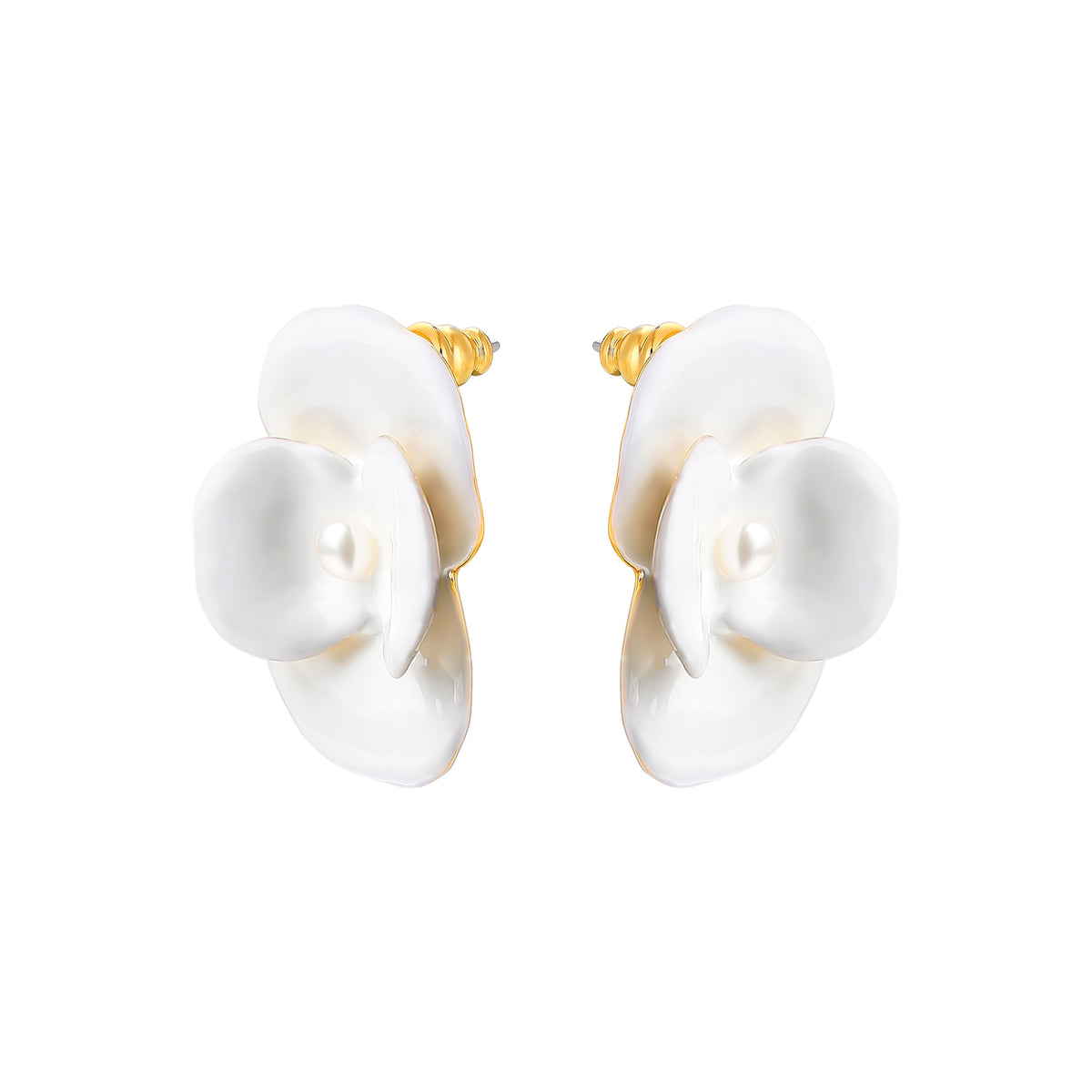 daartemis-Delicate Corn Poppy Petite Earrings – White