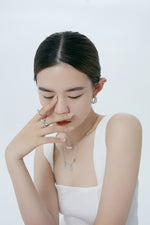 CIGALONG-Refined Elegance Double-Layer Shell Pearl Earrings