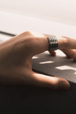 SERIOUSLY NEW-Ebony Houndstooth Ring