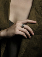 SERIOUSLY NEW-Ebony Houndstooth Ring