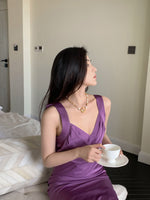 BOONEE-Amethyst Pearl Charm Necklace