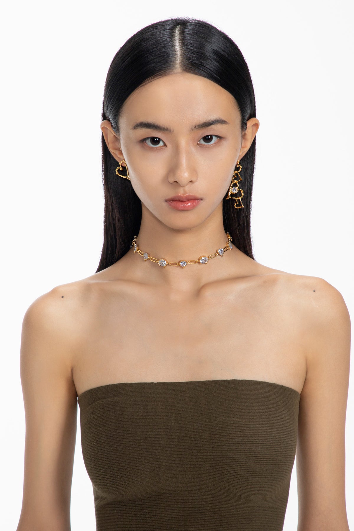 BOONEE-Golden Lava Heart Earrings