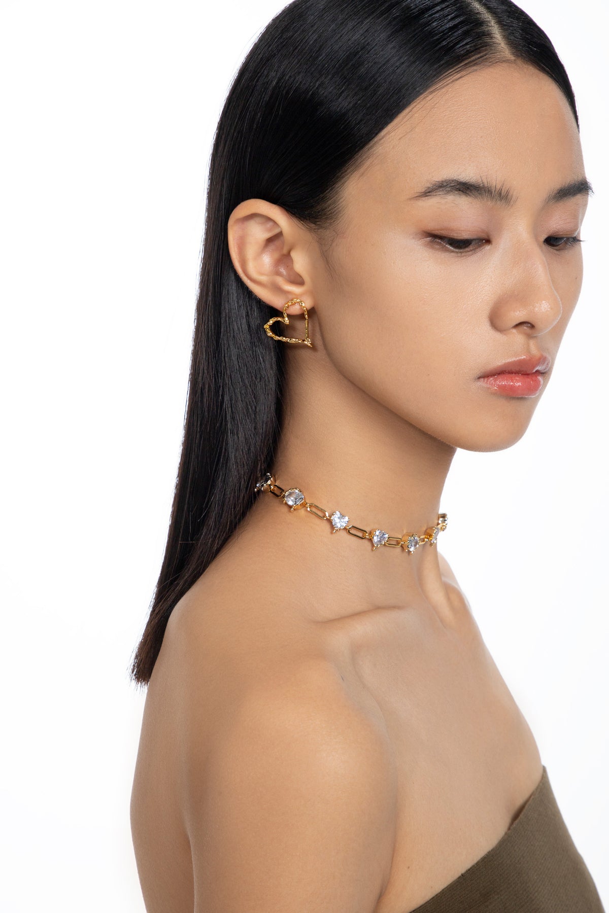 BOONEE-Golden Lava Heart Earrings