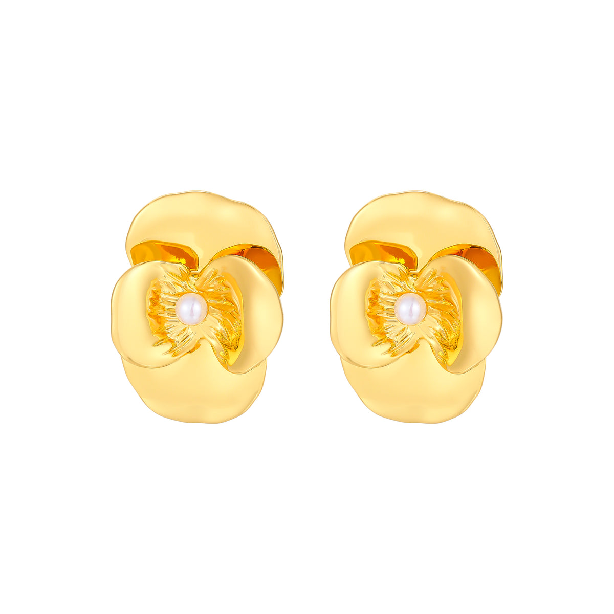 daartemis-Gold Corn Poppy Petite Earrings