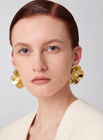 daartemis-Gold Corn Poppy Statement Earrings