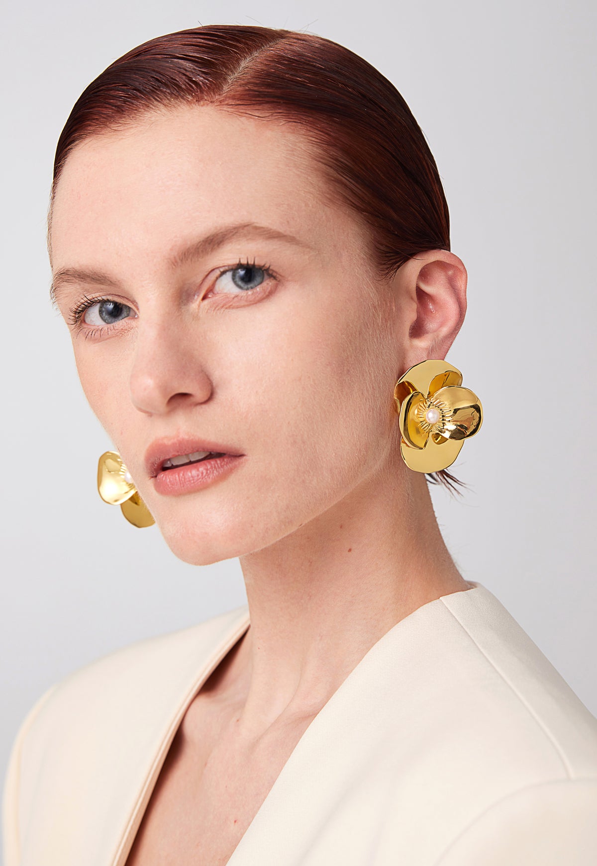 daartemis-Gold Corn Poppy Statement Earrings