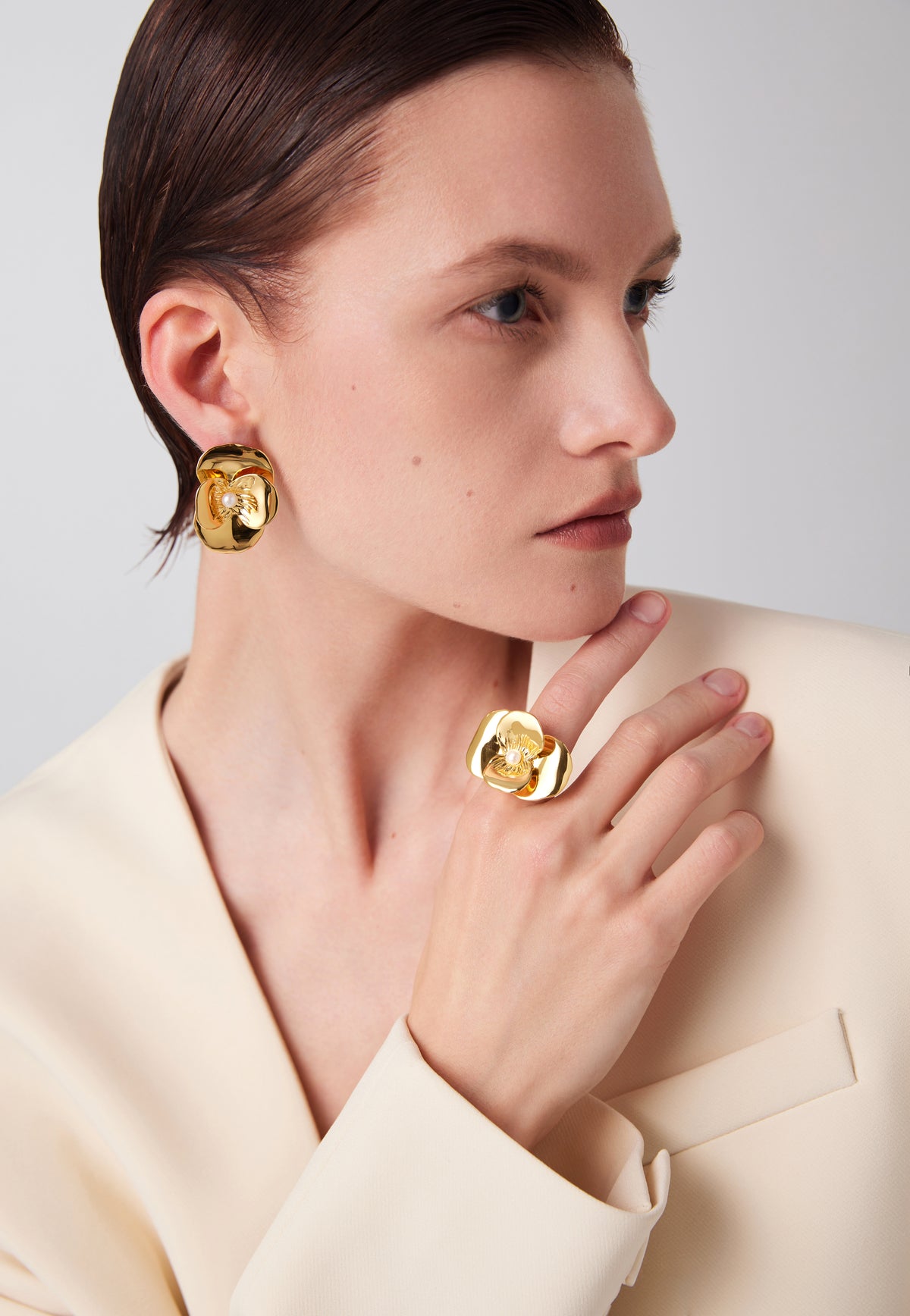 daartemis-Gold Corn Poppy Petite Earrings