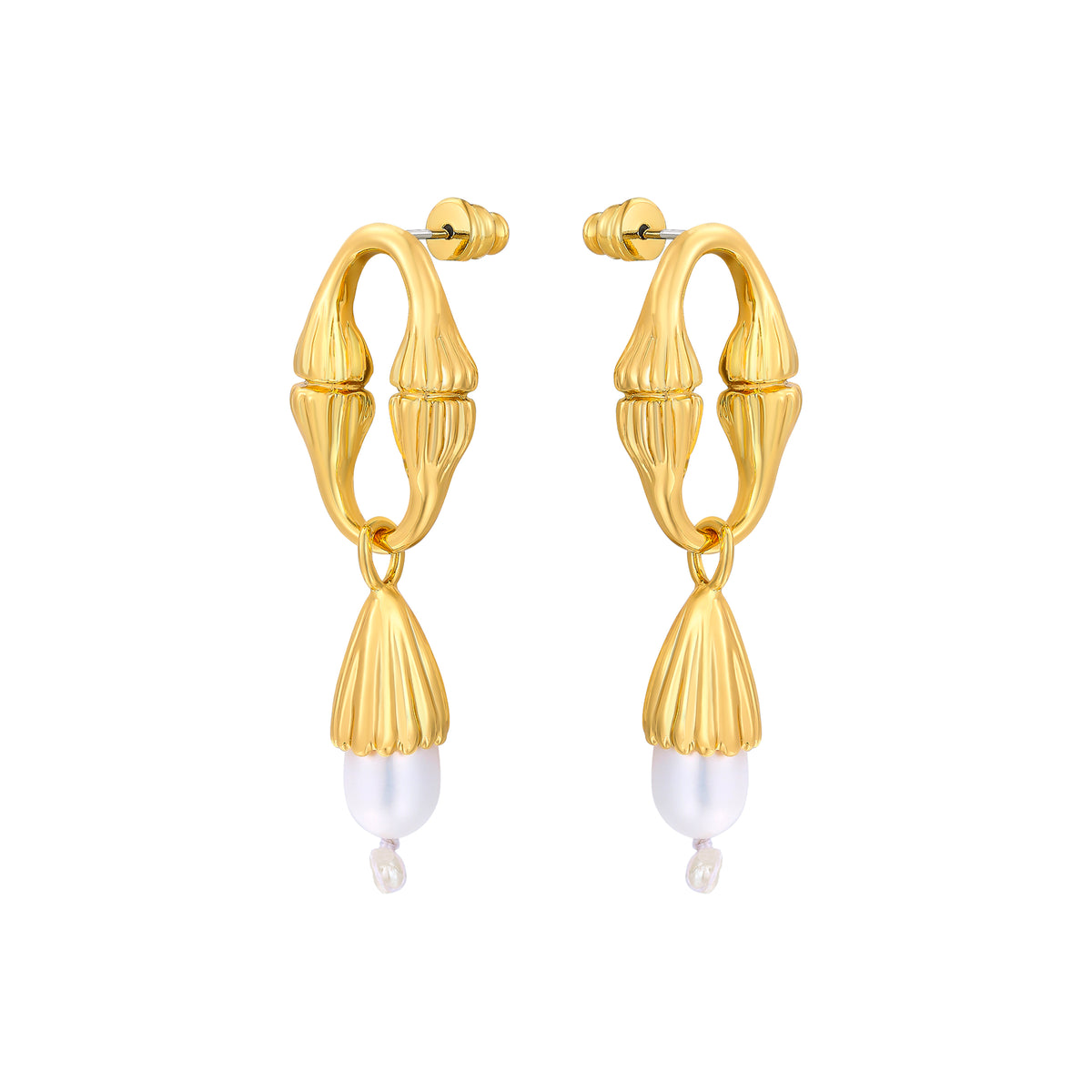daartemis-Ripple Pearl Drop Earrings