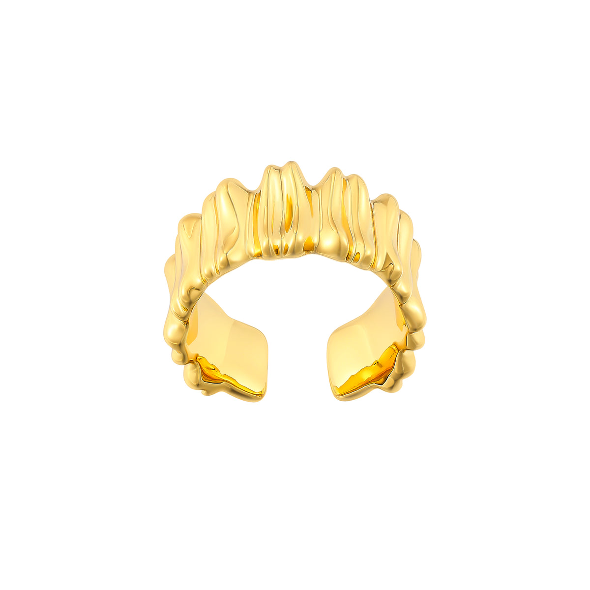 daartemis-Textured Gold Fold Ring