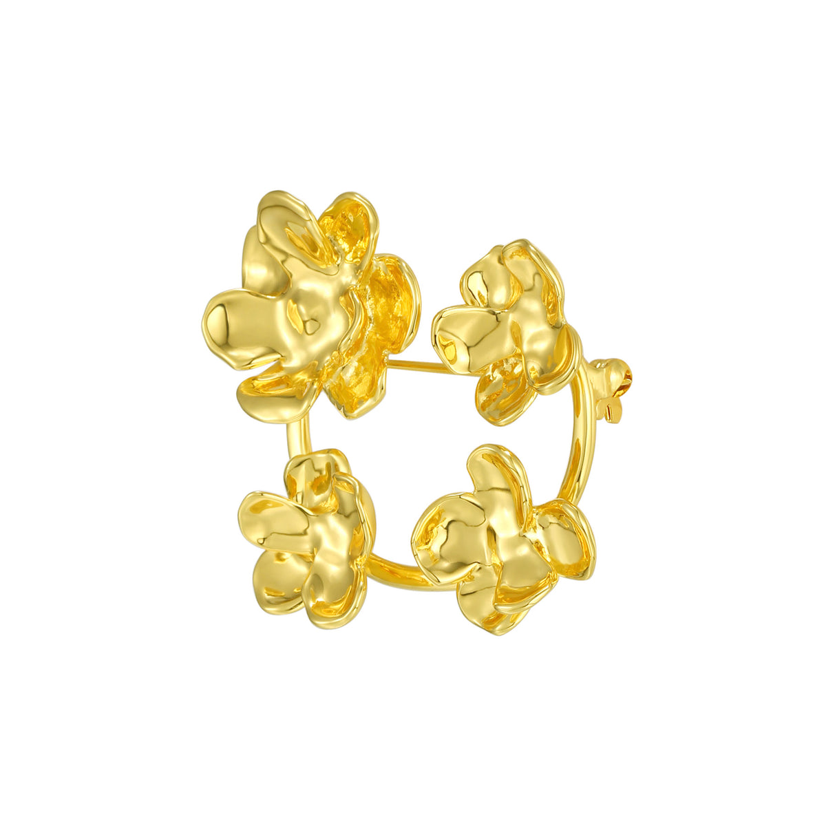 daartemis-Golden Camellia Quartet Brooch