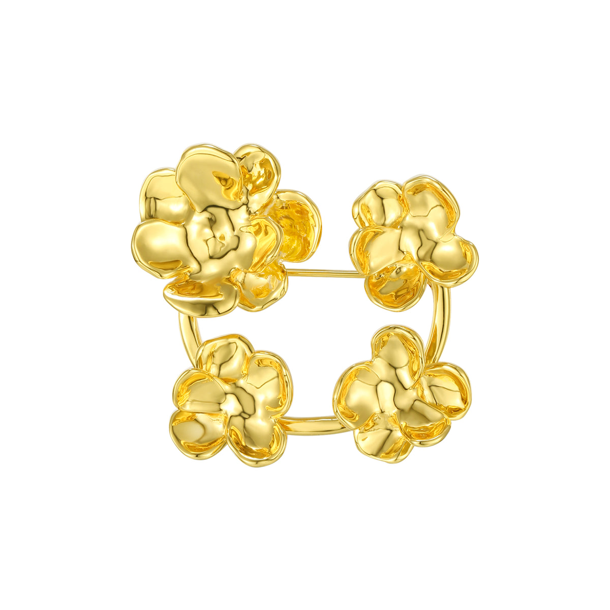 daartemis-Golden Camellia Quartet Brooch