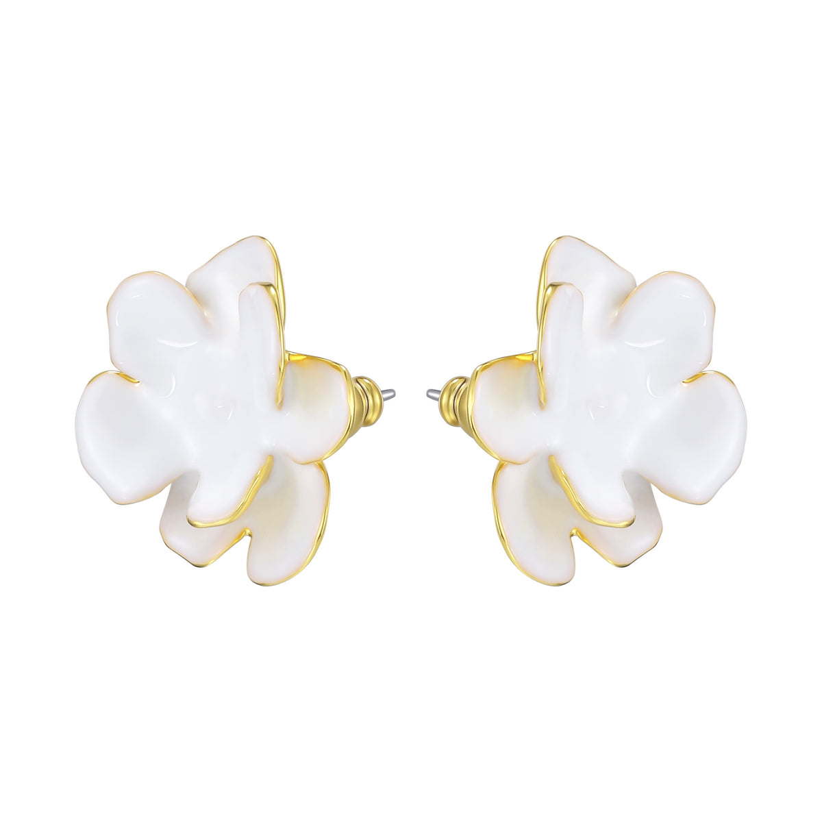 daartemis-White Petal Camellia Studs