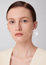 daartemis-Lustrous Corn Poppy Statement Earrings – White