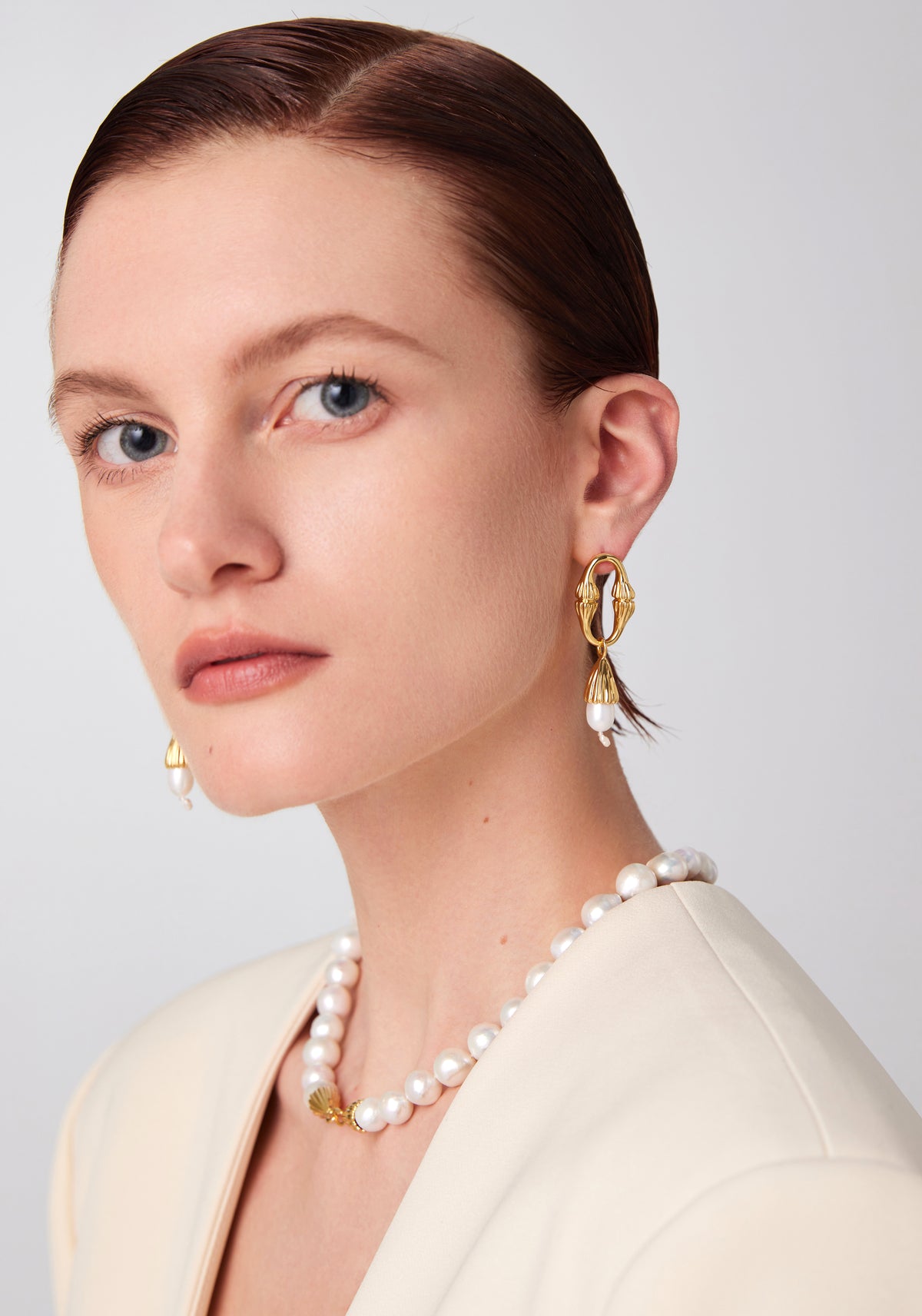 daartemis-Ripple Pearl Drop Earrings