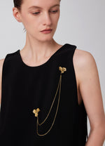 daartemis-Golden Rose Chain Brooch