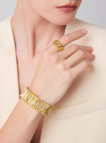 daartemis-Textured Gold Fold Ring