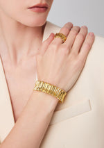 daartemis-Textured Gold Fold Ring