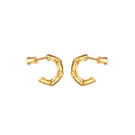 CIGALONG-Golden Bamboo Curve Studs