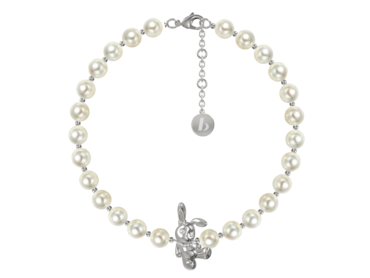 BOONEE-Bunny Charm Pearl Necklace