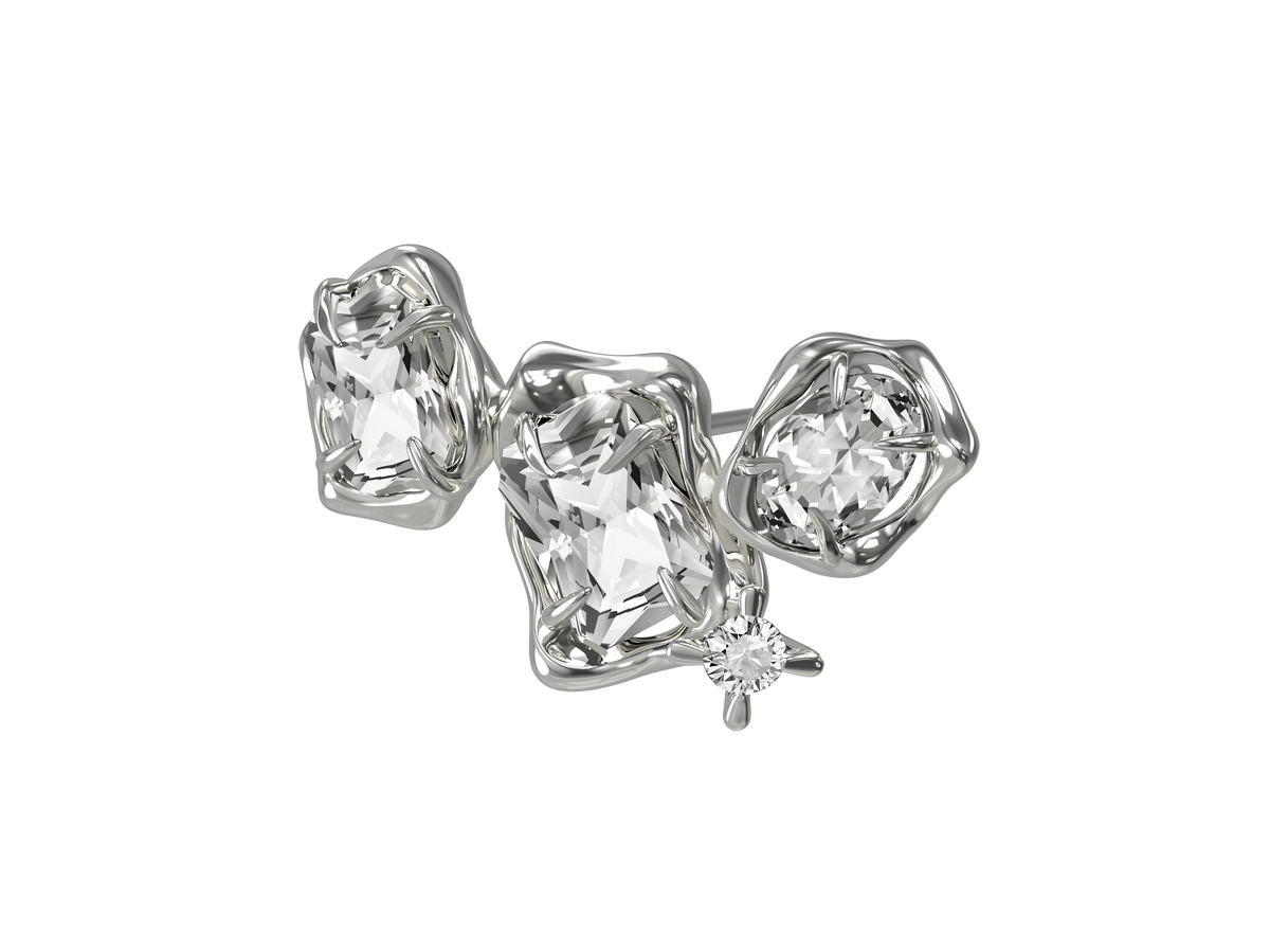 BOONEE-Crystal Cluster Stud Earrings