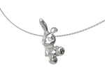 BOONEE-Silver Bunny Pendant Necklace