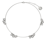 BOONEE-Crystal Cluster Silver Chain Necklace