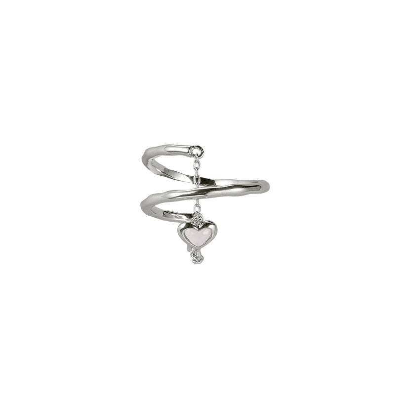 MOON WILD- Crystal Heart Charm Ring