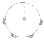 BOONEE-Crystal Cluster Silver Chain Necklace