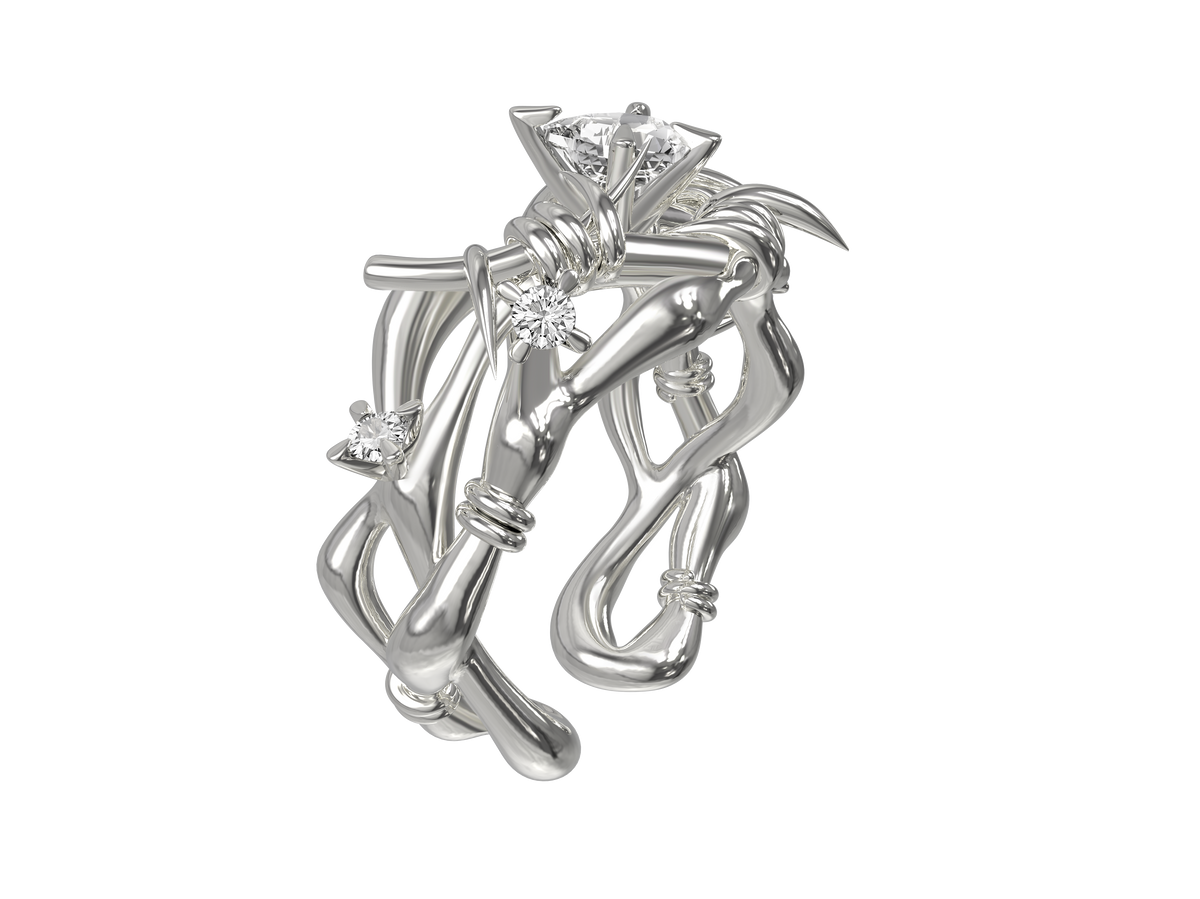 BOONEE-Twisted Thorn Open Ring