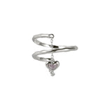 MOON WILD- Crystal Heart Charm Ring