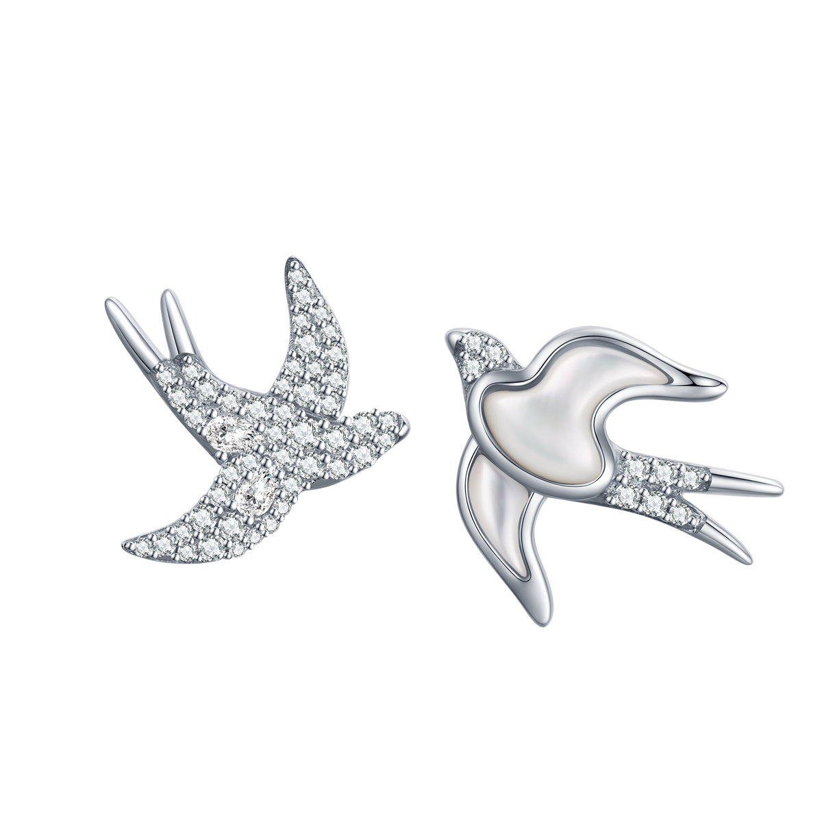 CIGALONG-"Dreamlike Stroll in the Garden Series" Flying Swallow Stud Earrings