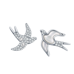 CIGALONG-"Dreamlike Stroll in the Garden Series" Flying Swallow Stud Earrings