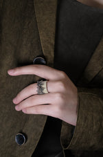 SERIOUSLY NEW-Fringe Texture Adjustable Ring