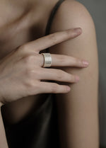 SERIOUSLY NEW-Ivory Houndstooth Ring