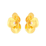 daartemis-Gold Corn Poppy Statement Earrings
