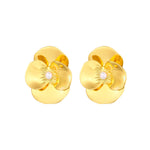 daartemis-Gold Corn Poppy Statement Earrings