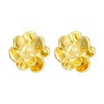 daartemis-Golden Camellia Petal Stud Earrings