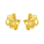 daartemis-Golden Camellia Petal Stud Earrings