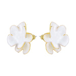 daartemis-White Petal Camellia Studs