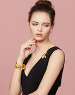 daartemis-Golden Bloom Versatile Pearl Brooch