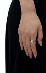 BOONEE-Pink Cat's Eye Heart Ring