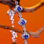 CIGALONG-Sapphire Lattice Blossom Bracelet