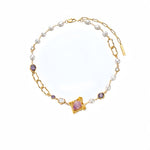 BOONEE-Amethyst Pearl Charm Necklace