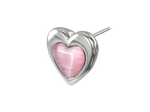 BOONEE-Pink Cat's Eye Heart Stud Earrings