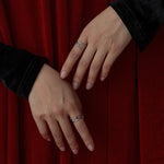 MOON WILD- Crystal Heart Charm Ring